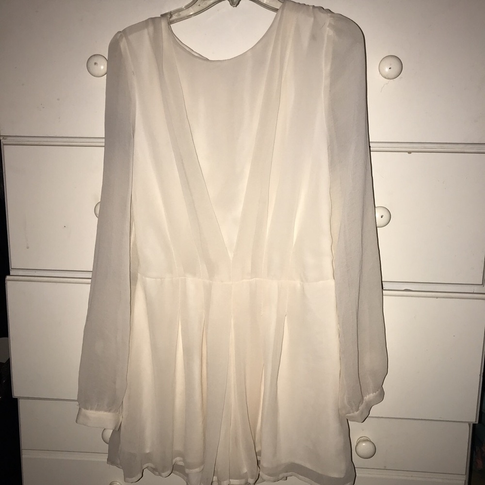 Cream sheer romper